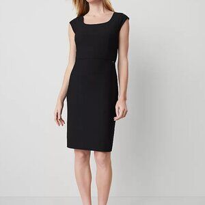 Ann Taylor The Scoop Neck Bi-Stretch Corpcore Midi Dress Wrinkle Resistant 8